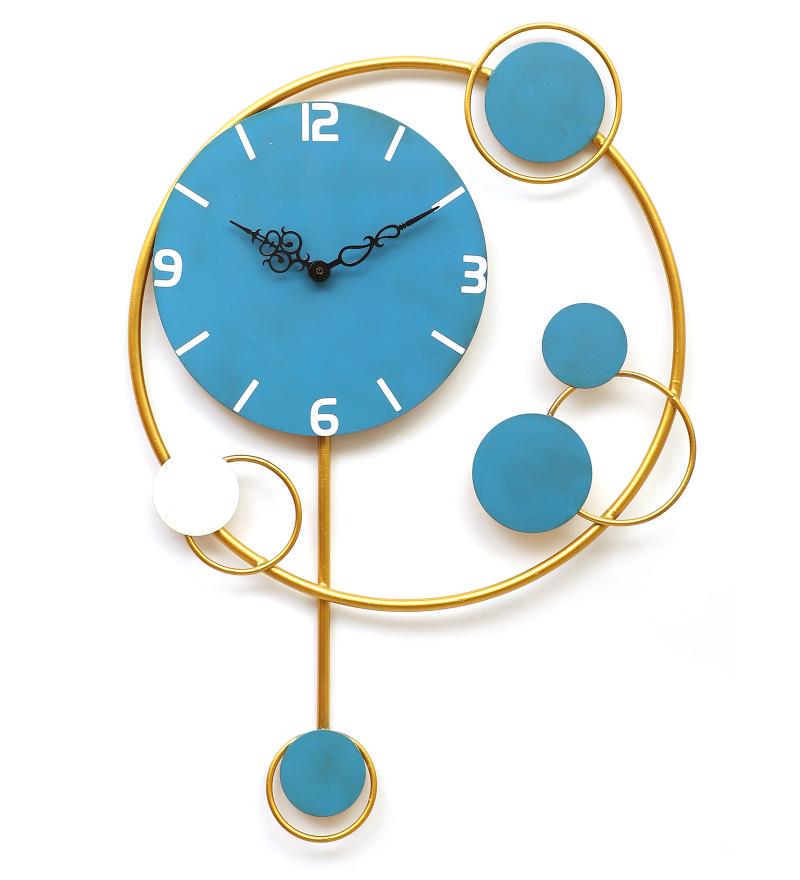Amaya Decors Green & Gold Pendulam Clock