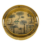 Amaya Decors White & Green Tree Tray Set of 2