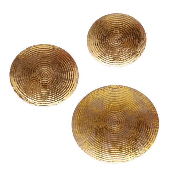 Amaya Decors Round Ring Gold Foil Wall Decor Set of 3