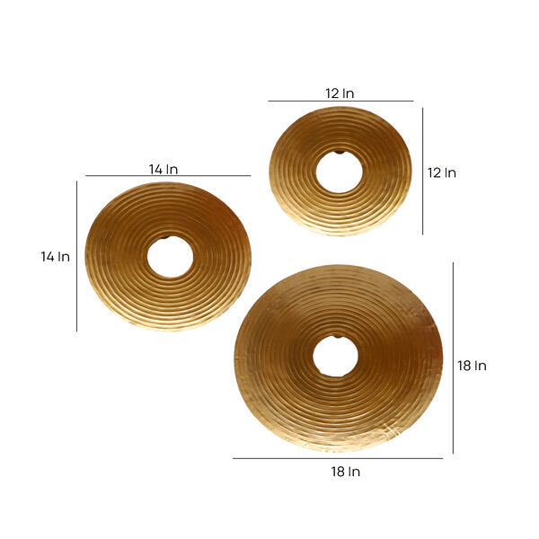Amaya Decors Round Ring Hole Wall Decor Set of 3