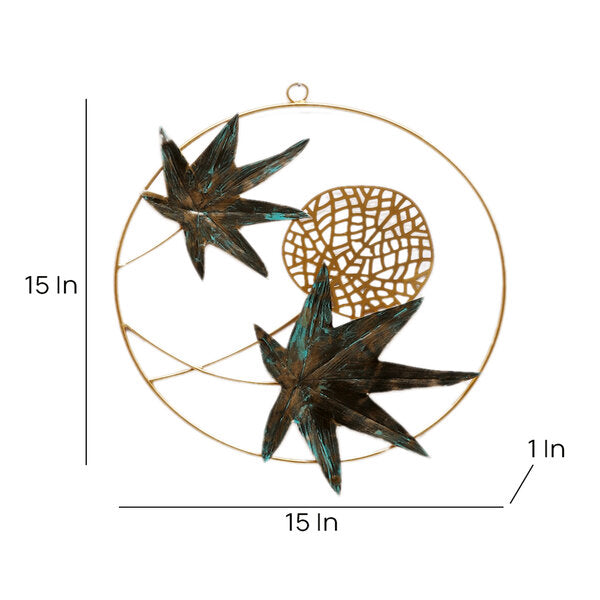 Amaya Decors Green & Gold Maple Leaves Wall Decor Set of 3