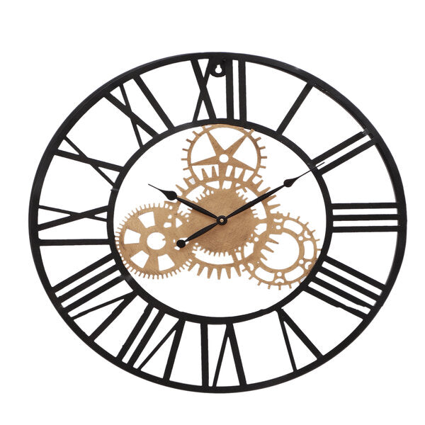 Amaya Decors Gold & Black Machinery Design Wall Clock