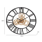 Amaya Decors Gold & Black Machinery Design Wall Clock