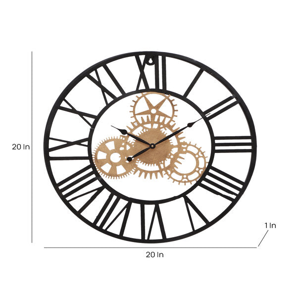 Amaya Decors Gold & Black Machinery Design Wall Clock