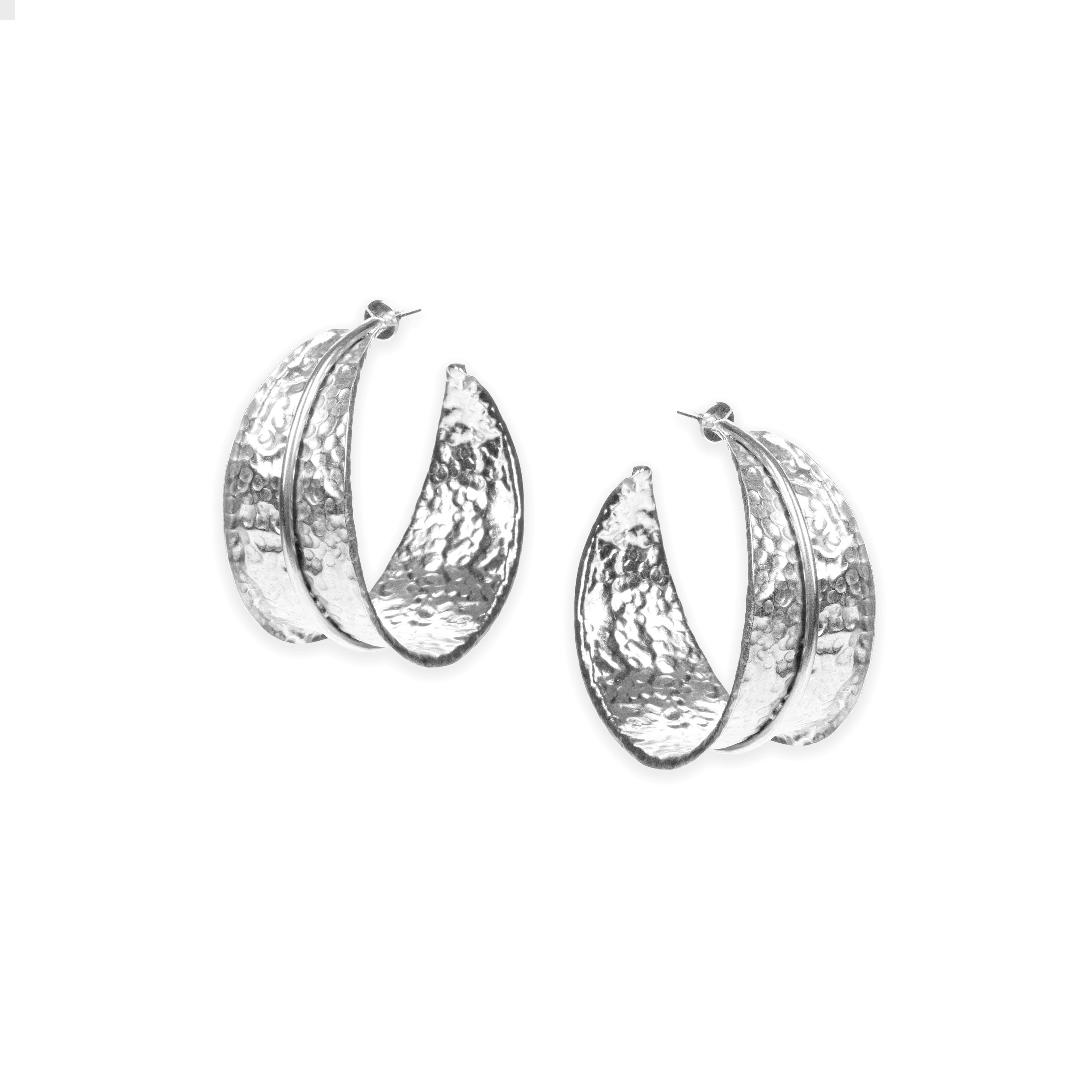 Maxine Hoops - Silver Tone