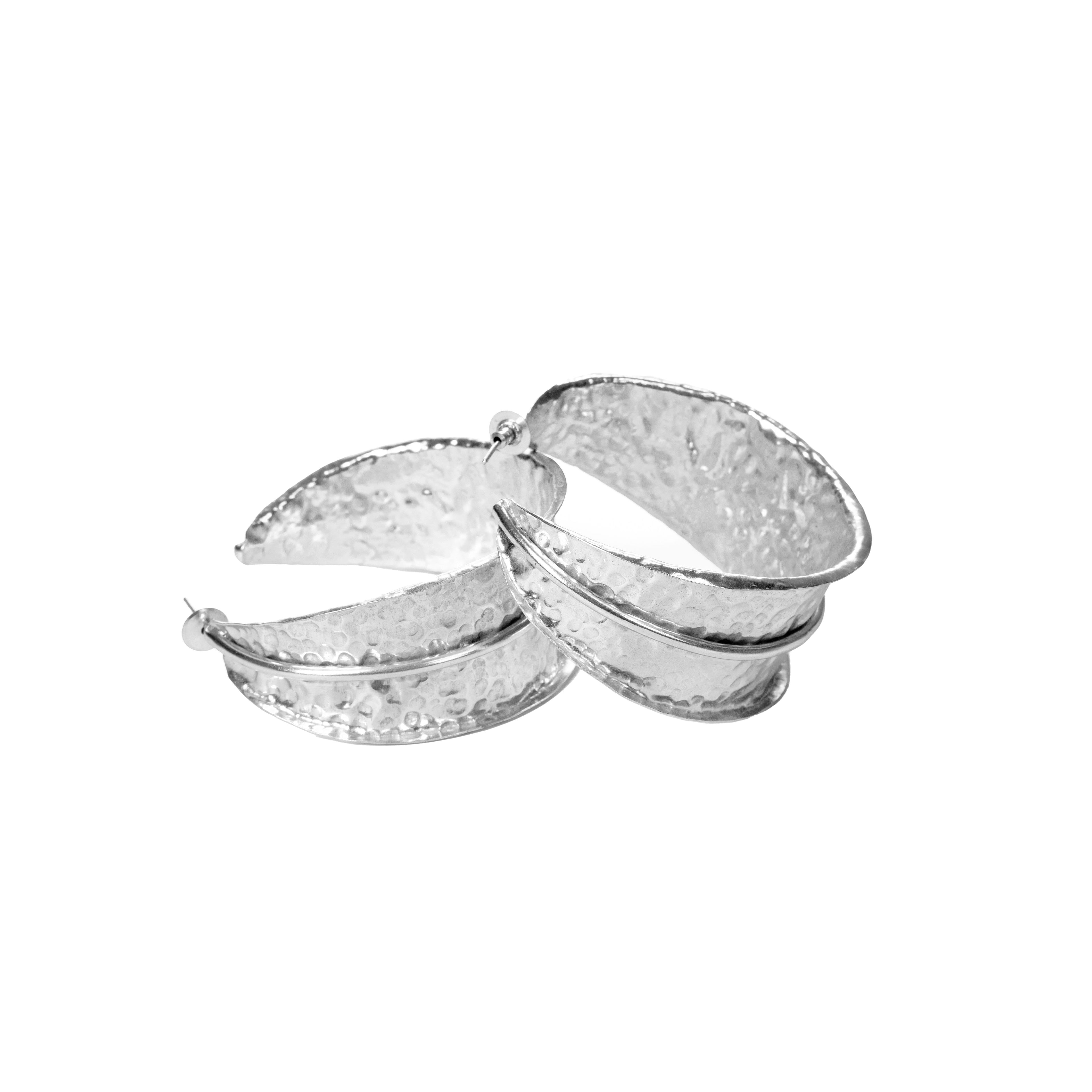 Maxine Hoops - Silver Tone
