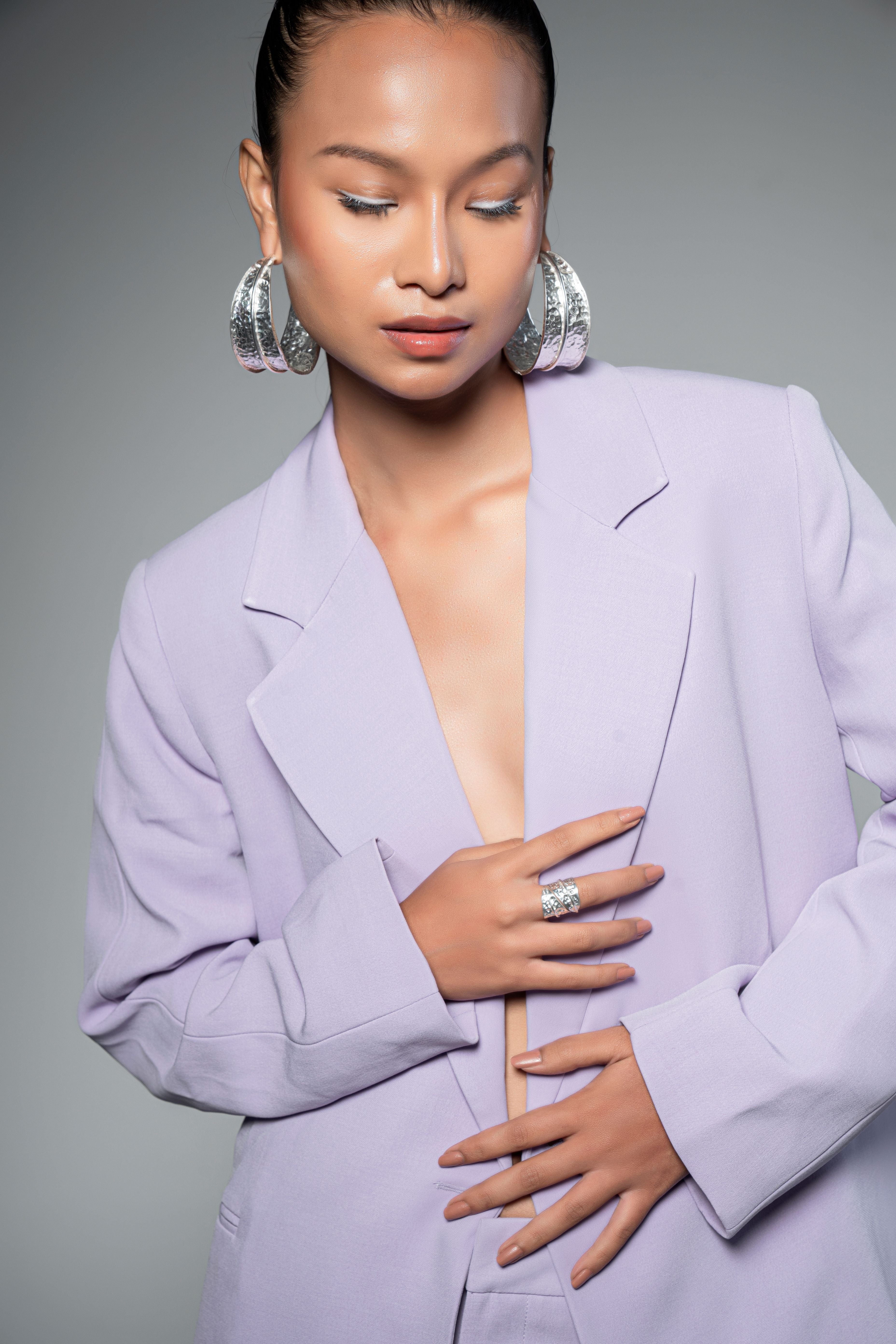 Maxine Hoops - Silver Tone
