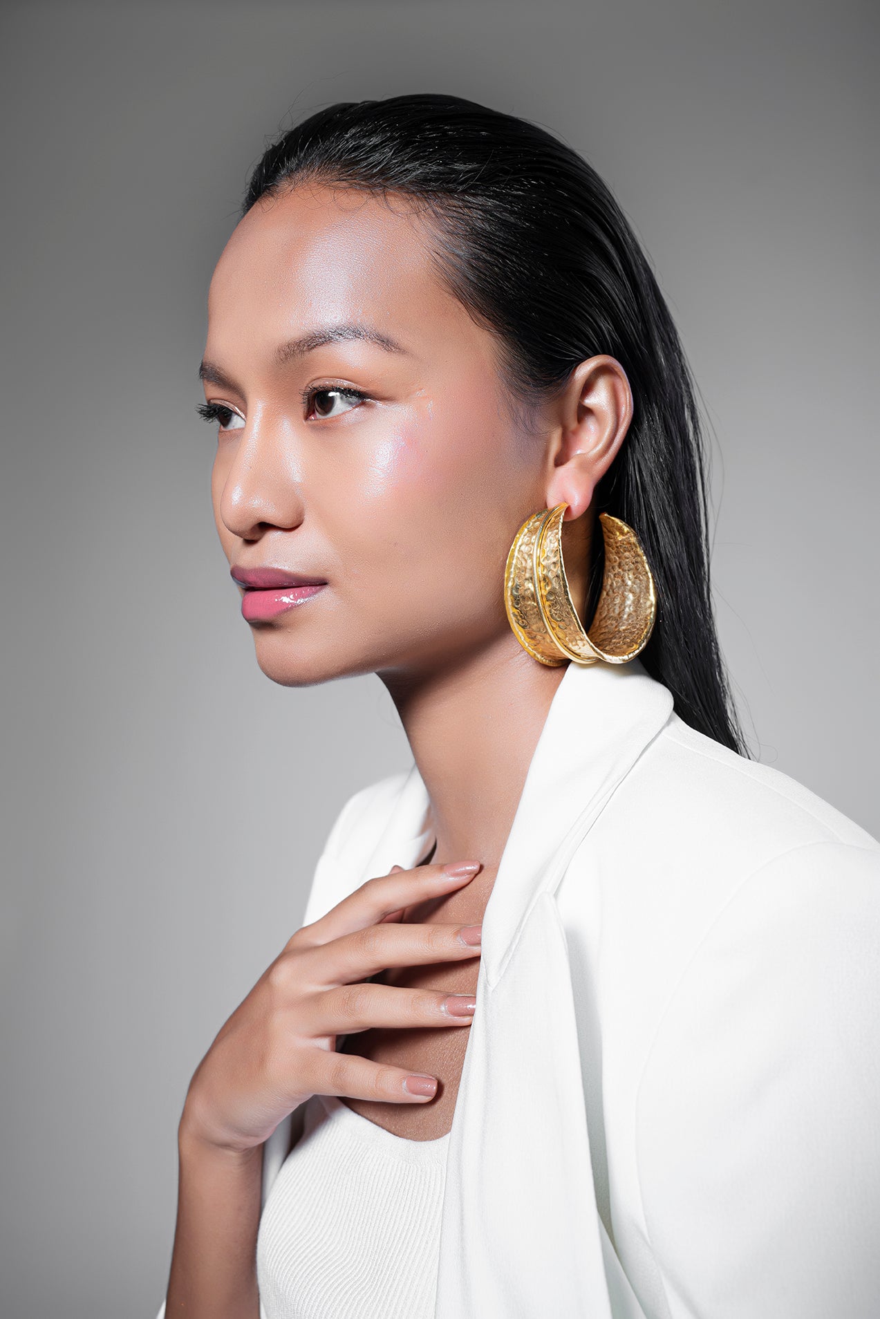 Maxine Hoops - Gold Tone