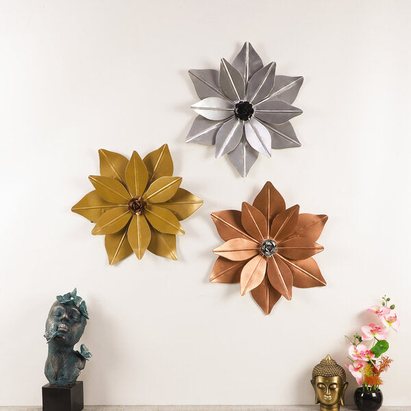 Amaya Decors Flower Shape Wall Decor Set of 3