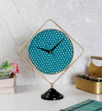 Amaya Decors Green & Gold Square Table Clock