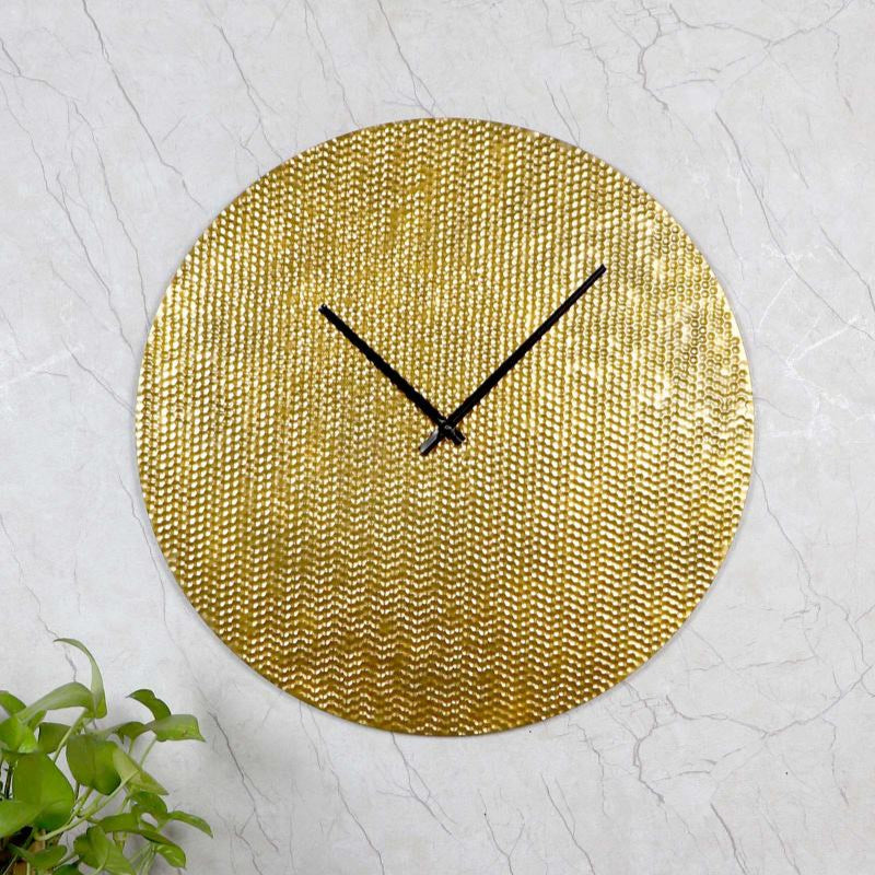 Amaya Decors Gold Small Hammered Wall Clock