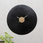 Amaya Decors Black & Gold Hammered Wall Clock