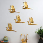 Amaya Decors Flying Bird Aluminium Wall Decor Set of 5