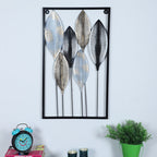 Amaya Decors Black & Gold Leaves Rectangular Wall Décor