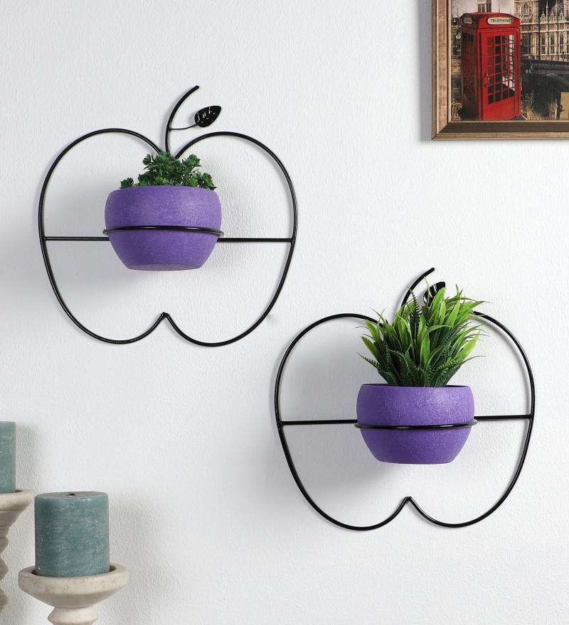 Amaya Decors Wall Hanging Purple Apple Planter Set of 2