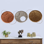 Amaya Decors Gold, Copper & Silver Double Ring Wall Decor Set of 3
