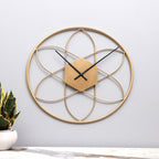 Amaya Decors Round Stripes Gold Wall Clock