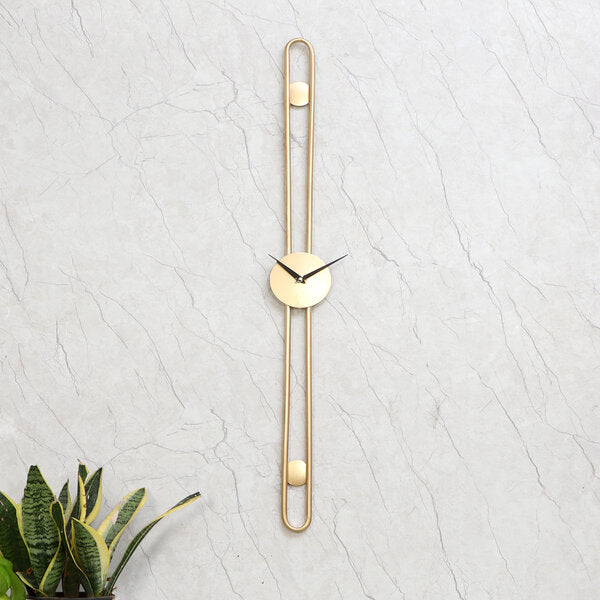 Amaya Decors Long Striped Gold Wall Clock