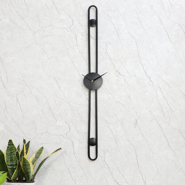 Amaya Decors Long Striped Black Wall Clock
