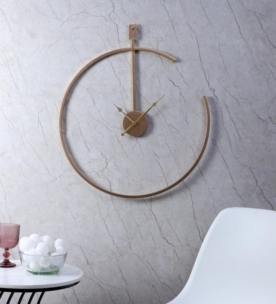 Amaya Decors Gold Half Ring Clock