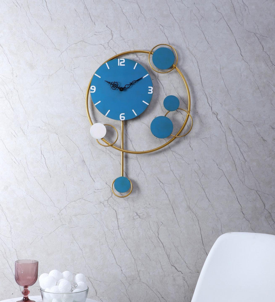 Amaya Decors Green & Gold Pendulam Clock