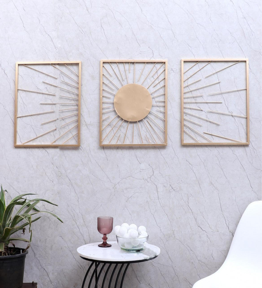 Amaya Decors Sun Metall Wall Decor Set of 3