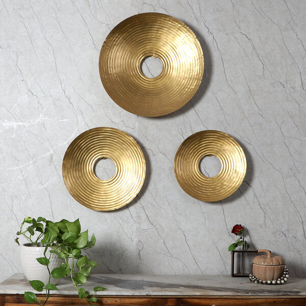 Amaya Decors Round Ring Hole Wall Decor Set of 3