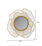 Amaya Decors Gold Flower Shape Wall Mirror (20x20x1 Inch)
