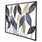 Amaya Decors Rectangular Etching Black, Gold & Green Leaves Wall Décor